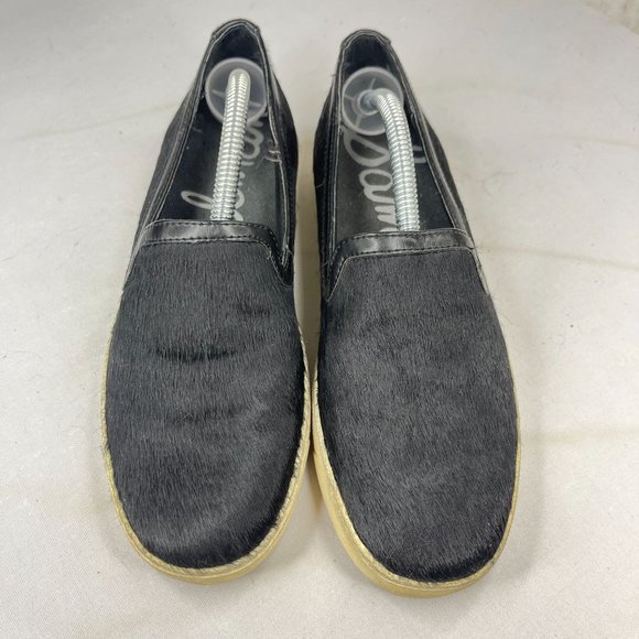 SAM EDELMAN Womens 6 Black Cald Hair Becker Loafer Slip On Casual Shoes - Picture 2 of 9